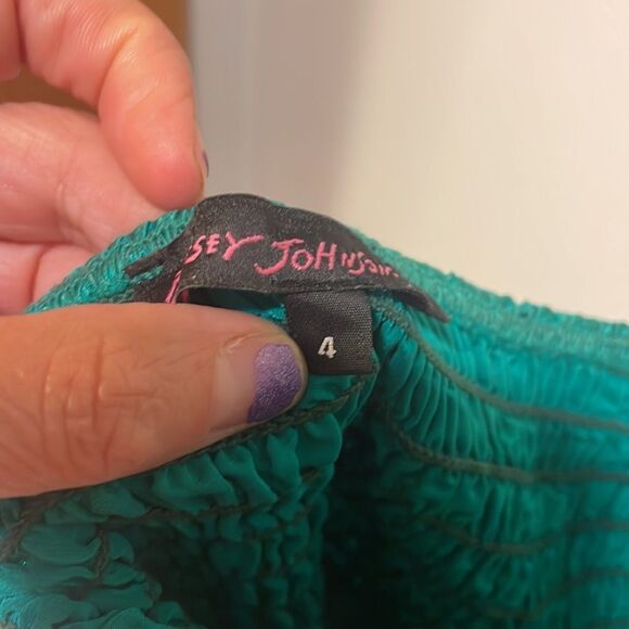 BETSEY Johnson womans silky green halter dress - Picture 9 of 9